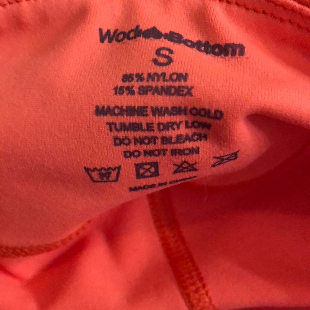 Women’s Athletic Shorts - Coral Orange Stretch Performance - Picture 4 of 4